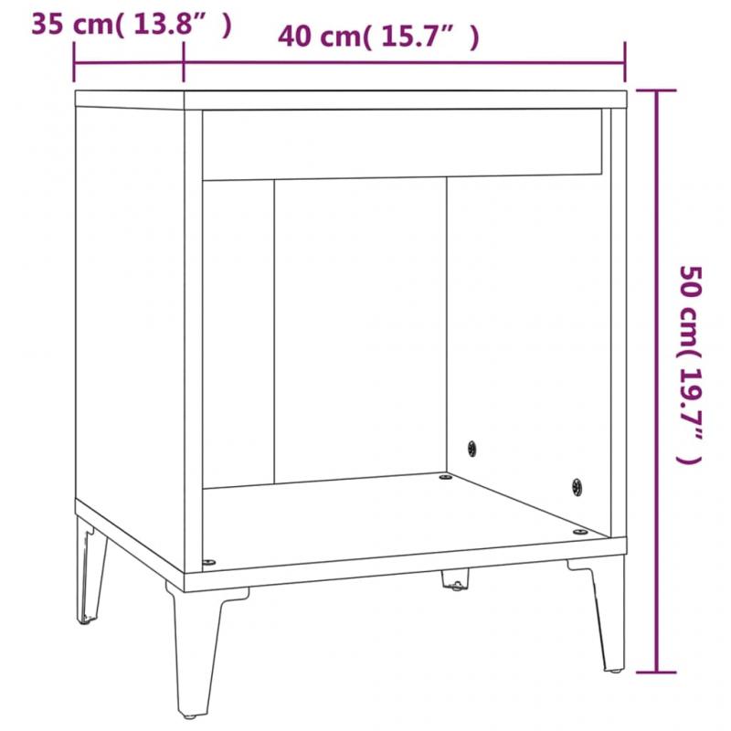 Nattbord Sengbord 40x35x50 cm betonggr , hemmetshjarta.no