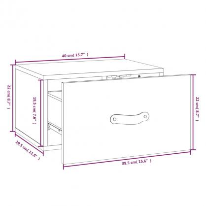 Veggmontert nattbord natur 40x29,5x22 cm , hemmetshjarta.no