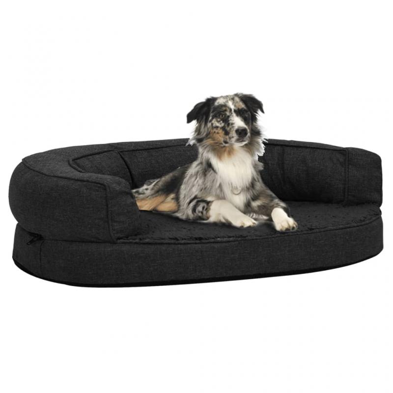 Ergonomisk hundeseng hundemadrass 75x53 cm linlook fleecesvart , hemmetshjarta.no