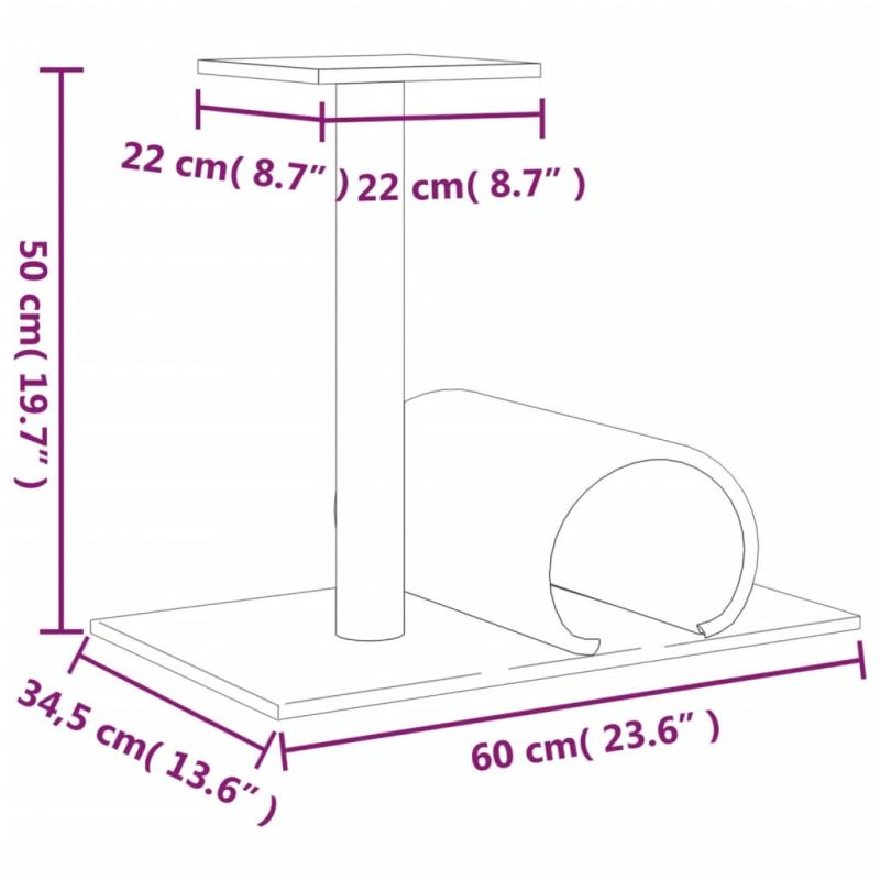 Kattembel Klorestolpe med tunnel kremhvit 60x34,5x50 cm , hemmetshjarta.no