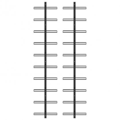 Vinstativ Veggmontert for 20 flasker sort metall , hemmetshjarta.no