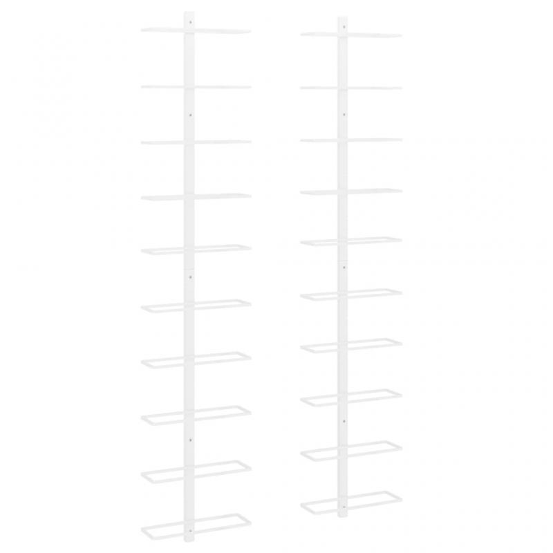 Vinstativ Veggmontert for 20 flasker hvitmetall , hemmetshjarta.no