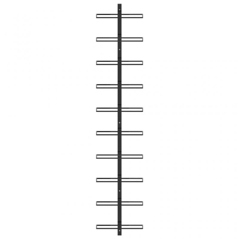 Vinstativ Veggmontert for 10 flasker sort metall , hemmetshjarta.no