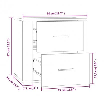 Veggmontert nattbord brun eik 50x36x47 cm , hemmetshjarta.no