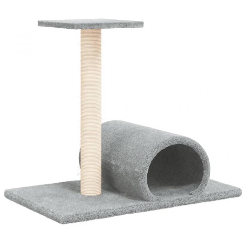 Kattembel Klorestolpe med tunnel lysegr 60x34,5x50 cm , hemmetshjarta.no