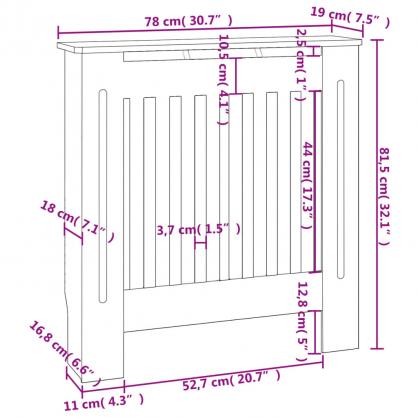 Radiatordeksel MDF vertikale lameller gr 78 cm , hemmetshjarta.no