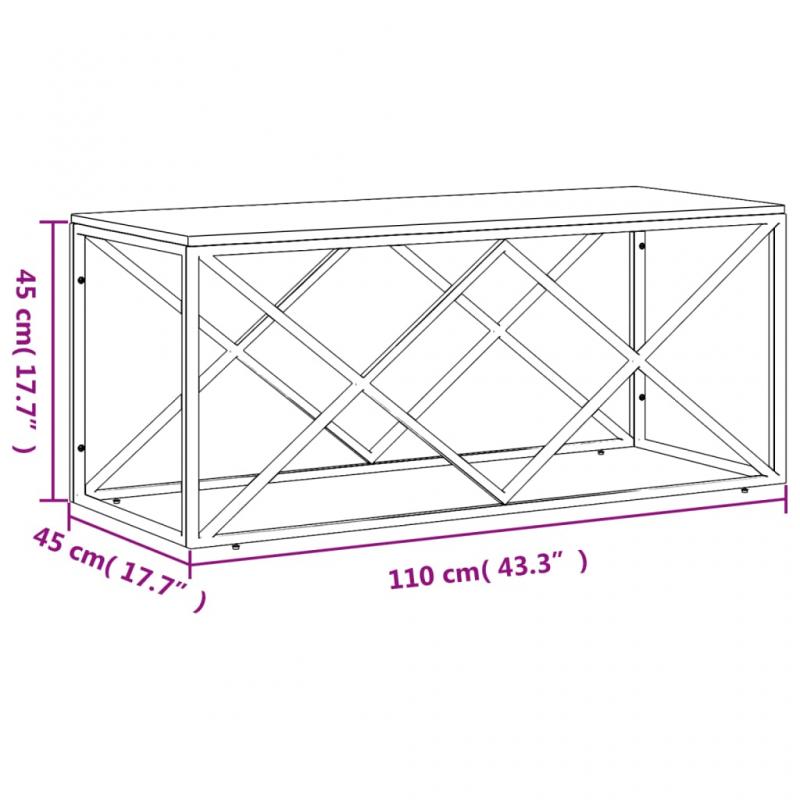 Salongbord Sofabord rustfritt stl slv og massivt resirkulert tre 110x45x45 cm , hemmetshjarta.no