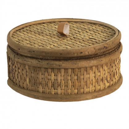 Dekorativ Eske Oppbevaringsboks  15X7 CM Brun Rattan , hemmetshjarta.no