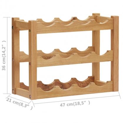 Vinstativ til 12 flasker 47x21x36 cm massiv eik , hemmetshjarta.no