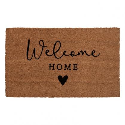 Drmatte Welcome Home Svart 75x45x1 cm , hemmetshjarta.no