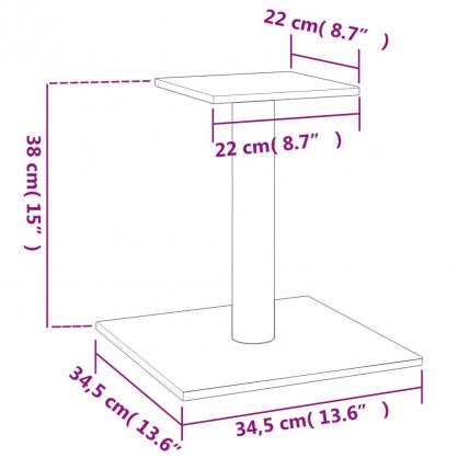 Kattembel Klorestolpe med plattform lysegr 38 cm , hemmetshjarta.no