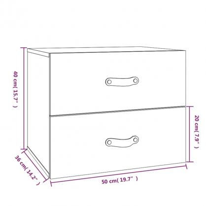 Veggmontert nattbord Honningbrunt 50x36x40 cm , hemmetshjarta.no