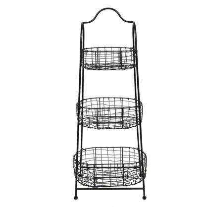 Kurvstativ 42x30x108 Cm Sort jern Kjkkenstativ , hemmetshjarta.no