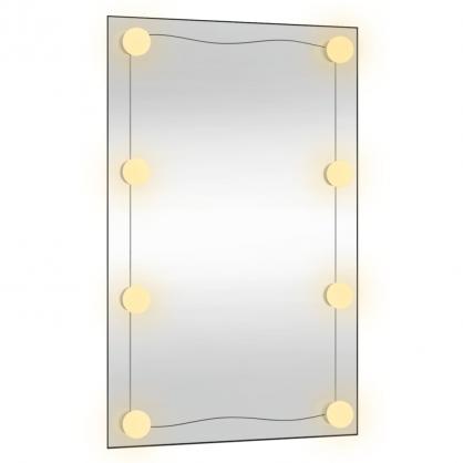 Veggspeil med LED-belysning rektangulrt 50x80 cm glass , hemmetshjarta.no