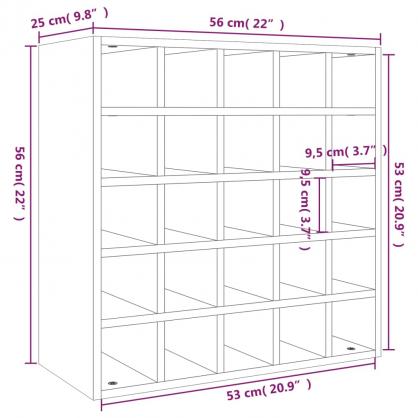 Vinstativ Vinskap 56x25x56 cm sort massiv furu , hemmetshjarta.no