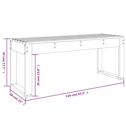 Hagebenk heltre Douglas-tre 110x38x45 cm , hemmetshjarta.no