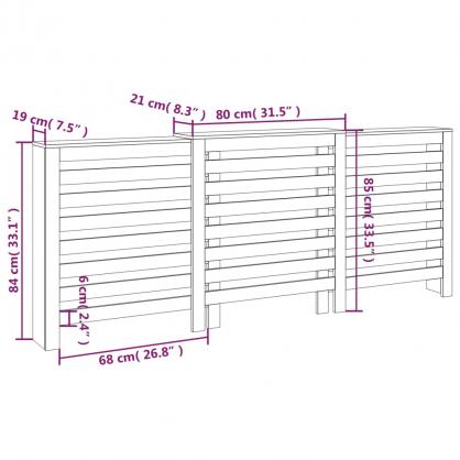 Radiatordeksel massiv furu horisontale lameller natur 210x21x85 cm , hemmetshjarta.no