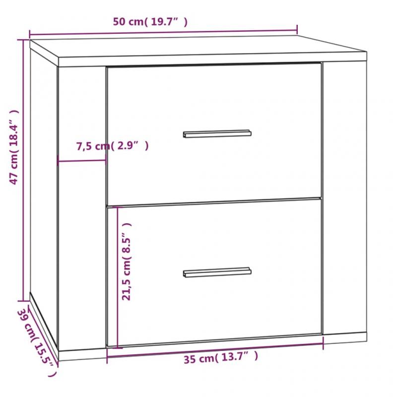 Nattbord betonggr 50x39x47 cm , hemmetshjarta.no