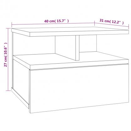 Nattbord Sengbord flytende 40 x 31 x 27 cm betonggr , hemmetshjarta.no