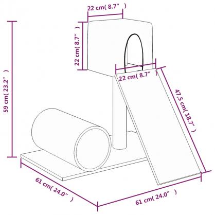 Kattembel Kloretre med sisalstolpe mrkegr 59 cm , hemmetshjarta.no