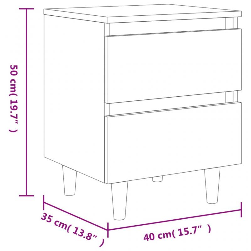 Nattbord Sengbord 40x35x50 cm betonggr , hemmetshjarta.no