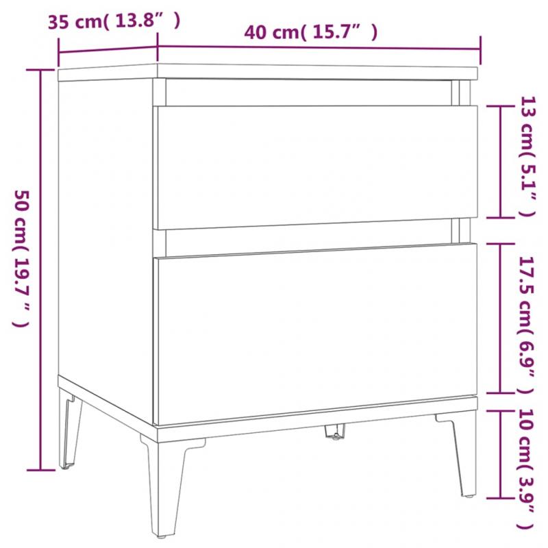 Nattbord Rkt eik 40x35x50 cm , hemmetshjarta.no