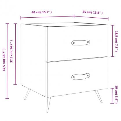 Nattbord Sengbord 40x35x47,5 cm sort , hemmetshjarta.no