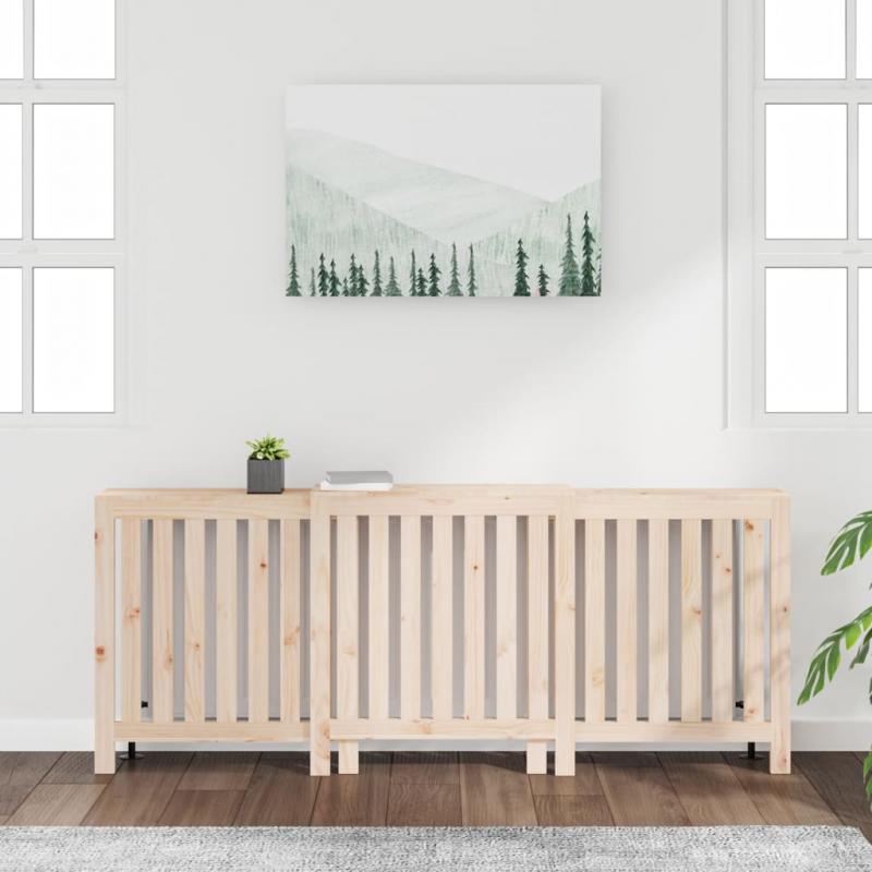 Radiatordeksel massiv furu vertikale lameller natur 210x21x85 cm , hemmetshjarta.no