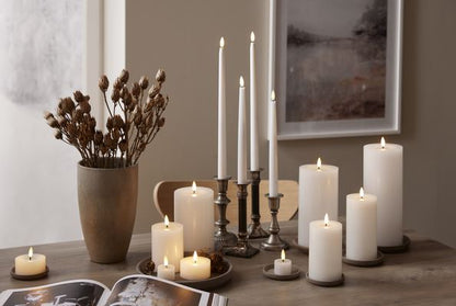 Stearinlys LED Telys 2-pakning Flamme Flow 7x5,5cm Vit