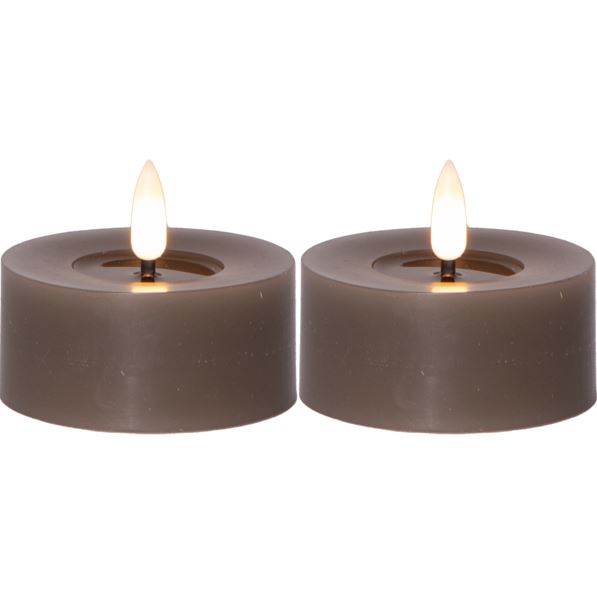 Stearinlys LED Telys 2-pakning Flamme Flow 7x5,5cm Muldvarp