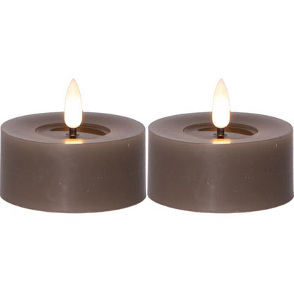 Stearinlys LED Telys 2-pakning Flamme Flow 7x5,5cm Muldvarp