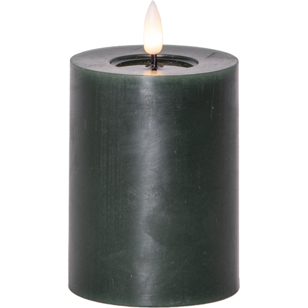 Stearinlys LED Blokklys Flamme Flow Grønn 12,5 cm