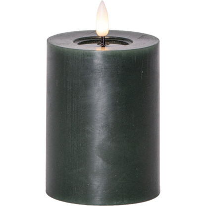 Stearinlys LED Blokklys Flamme Flow Grønn 12,5 cm