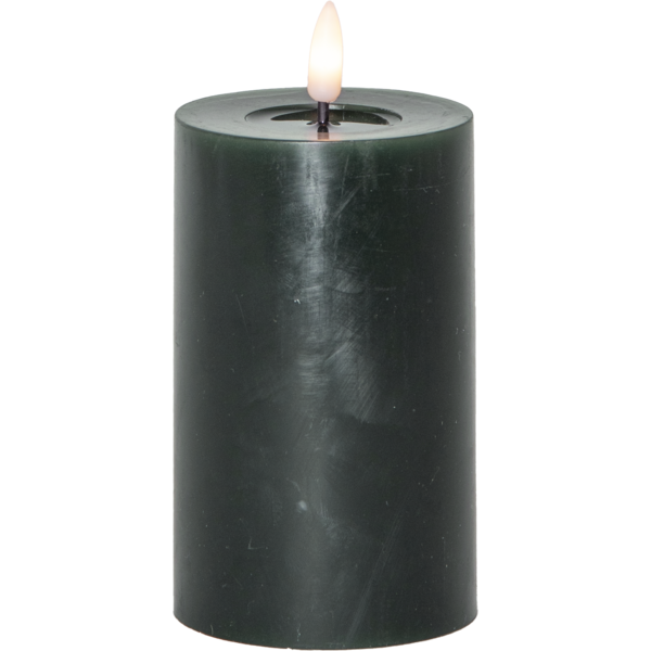 Stearinlys LED Blokklys Flamme Flow Grønn 15 cm