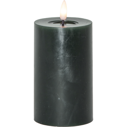 Stearinlys LED Blokklys Flamme Flow Grønn 15 cm