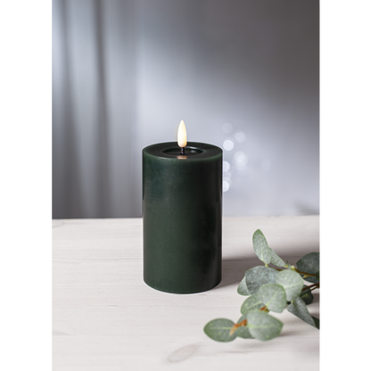 Stearinlys LED Blokklys Flamme Flow Grønn 15 cm