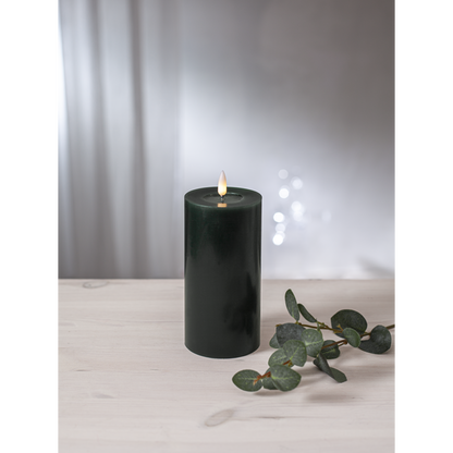 Stearinlys LED Blokklys Flamme Flow Grønn 17,5 cm