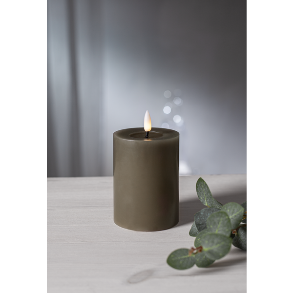 Stearinlys LED Blokklys Flamme Flow Muldvarp 12,5 cm