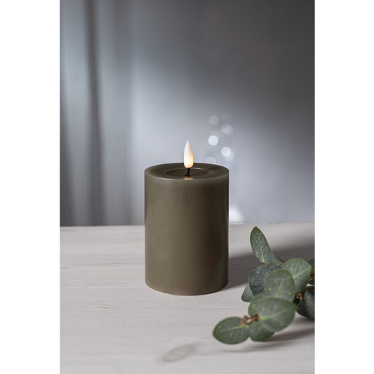 Stearinlys LED Blokklys Flamme Flow Muldvarp 12,5 cm