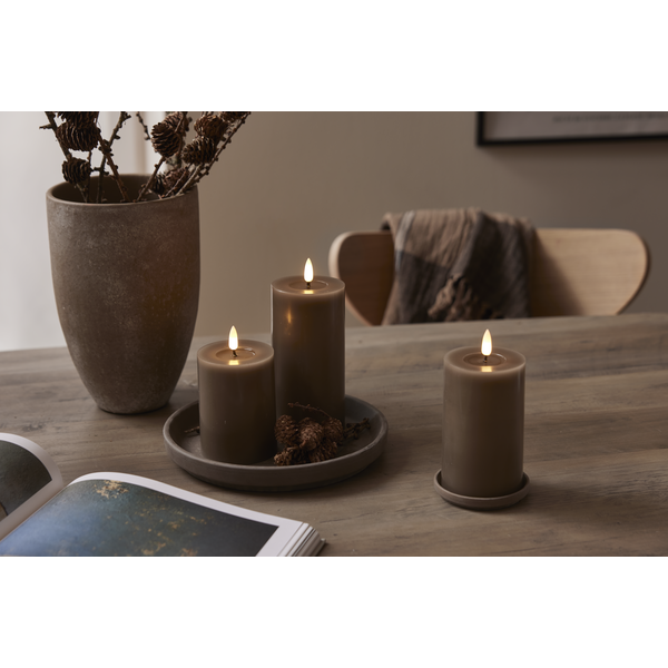 Stearinlys LED Blokklys Flamme Flow Muldvarp 12,5 cm