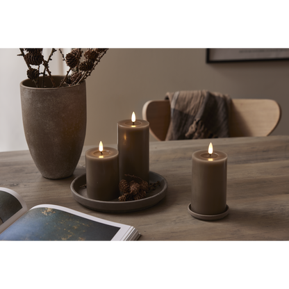 Stearinlys LED Blokklys Flamme Flow Muldvarp 12,5 cm