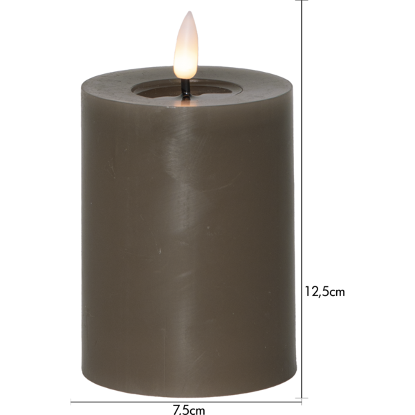 Stearinlys LED Blokklys Flamme Flow Muldvarp 12,5 cm