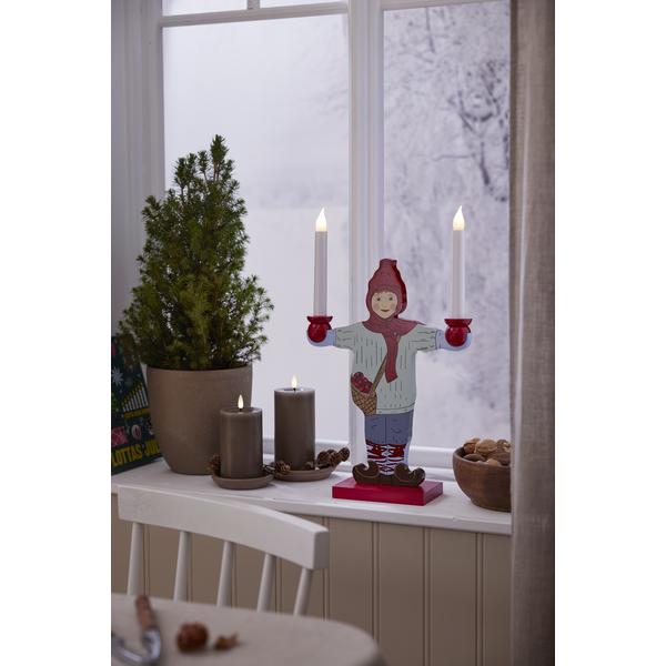 Stearinlys LED Blokklys Flamme Flow Muldvarp 17,5 cm