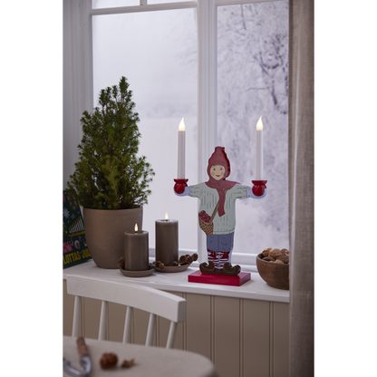 Stearinlys LED Blokklys Flamme Flow Muldvarp 15 cm