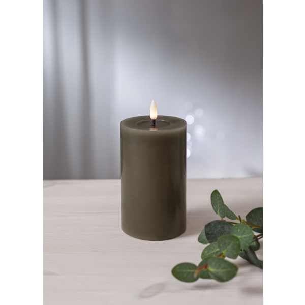 Stearinlys LED Blokklys Flamme Flow Muldvarp 15 cm