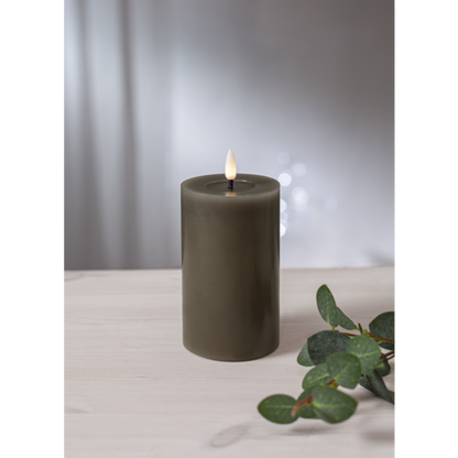 Stearinlys LED Blokklys Flamme Flow Muldvarp 15 cm