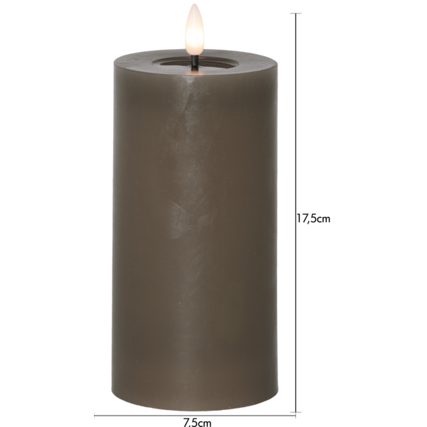 Stearinlys LED Blokklys Flamme Flow Muldvarp 17,5 cm