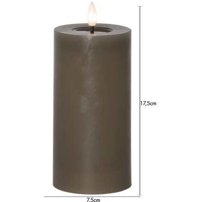 Stearinlys LED Blokklys Flamme Flow Muldvarp 17,5 cm