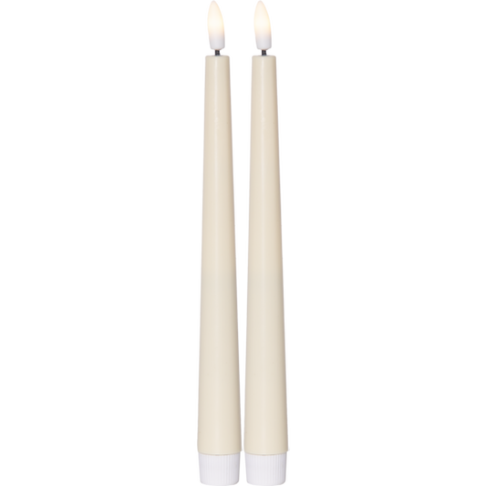 Stearinlys LED Antikklys 2-pakning Flamme Candy Gul