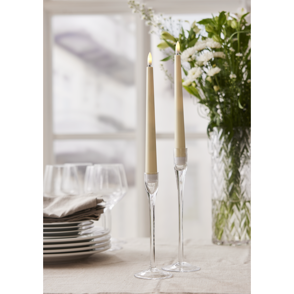 Stearinlys LED Antikklys 2-pakning Flamme Candy Gul